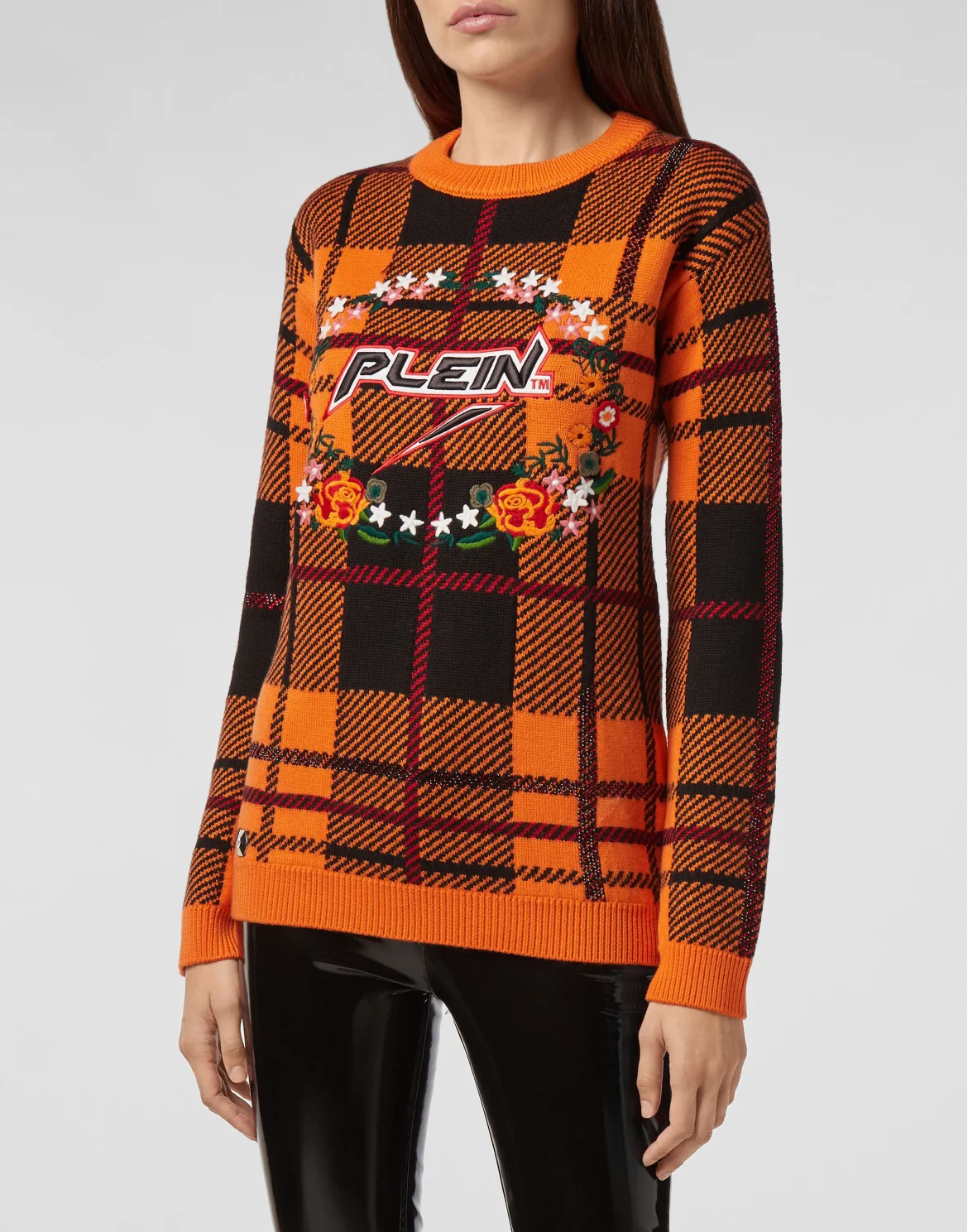 Pullover Round Neck SS Tartan, цвет: Оранжевый