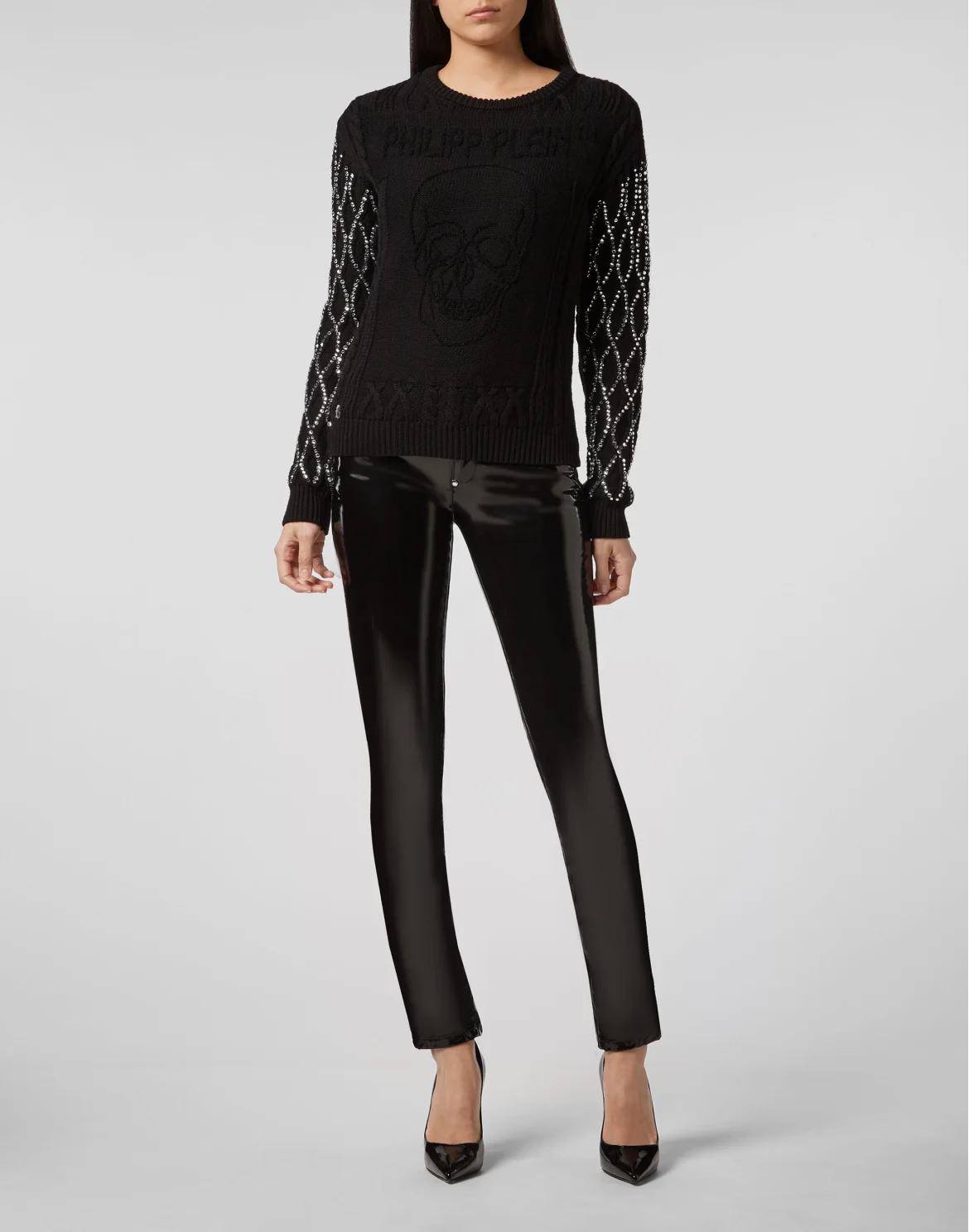 Pullover Round Neck SS Skull, цвет: Черный