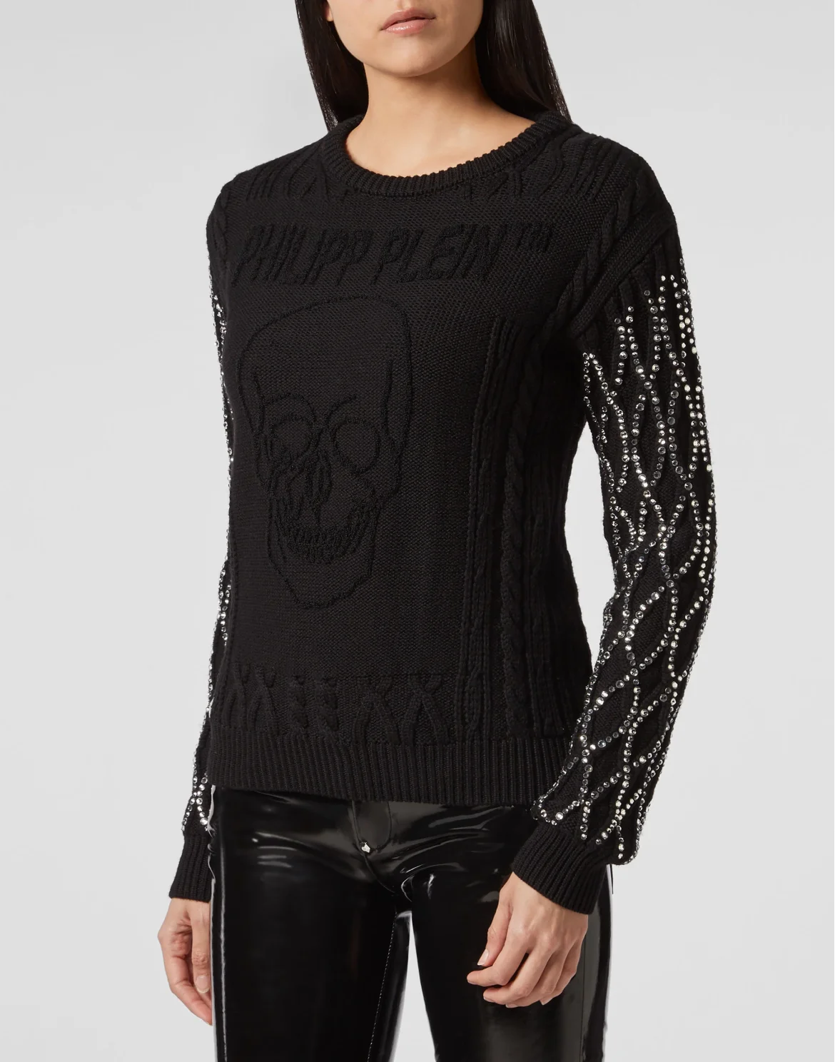 Pullover Round Neck SS Skull, цвет: Черный