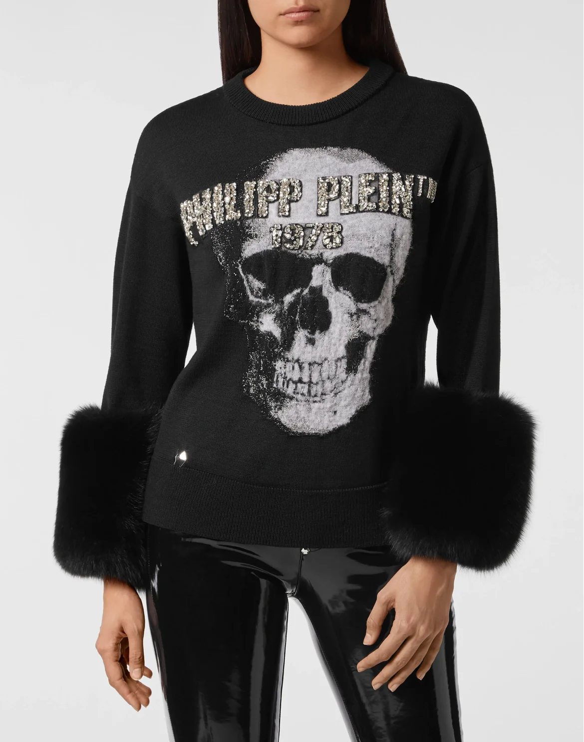 Pullover Round Neck SS Skull, цвет: Черный
