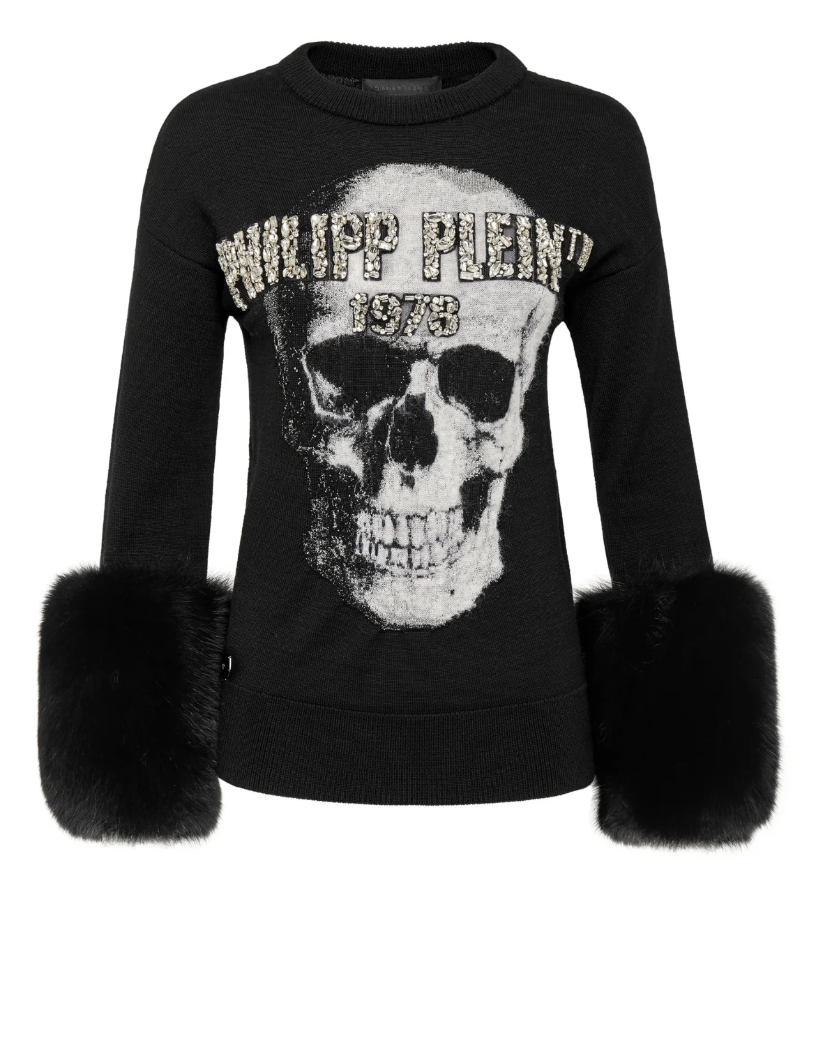 Pullover Round Neck SS Skull, цвет: Черный