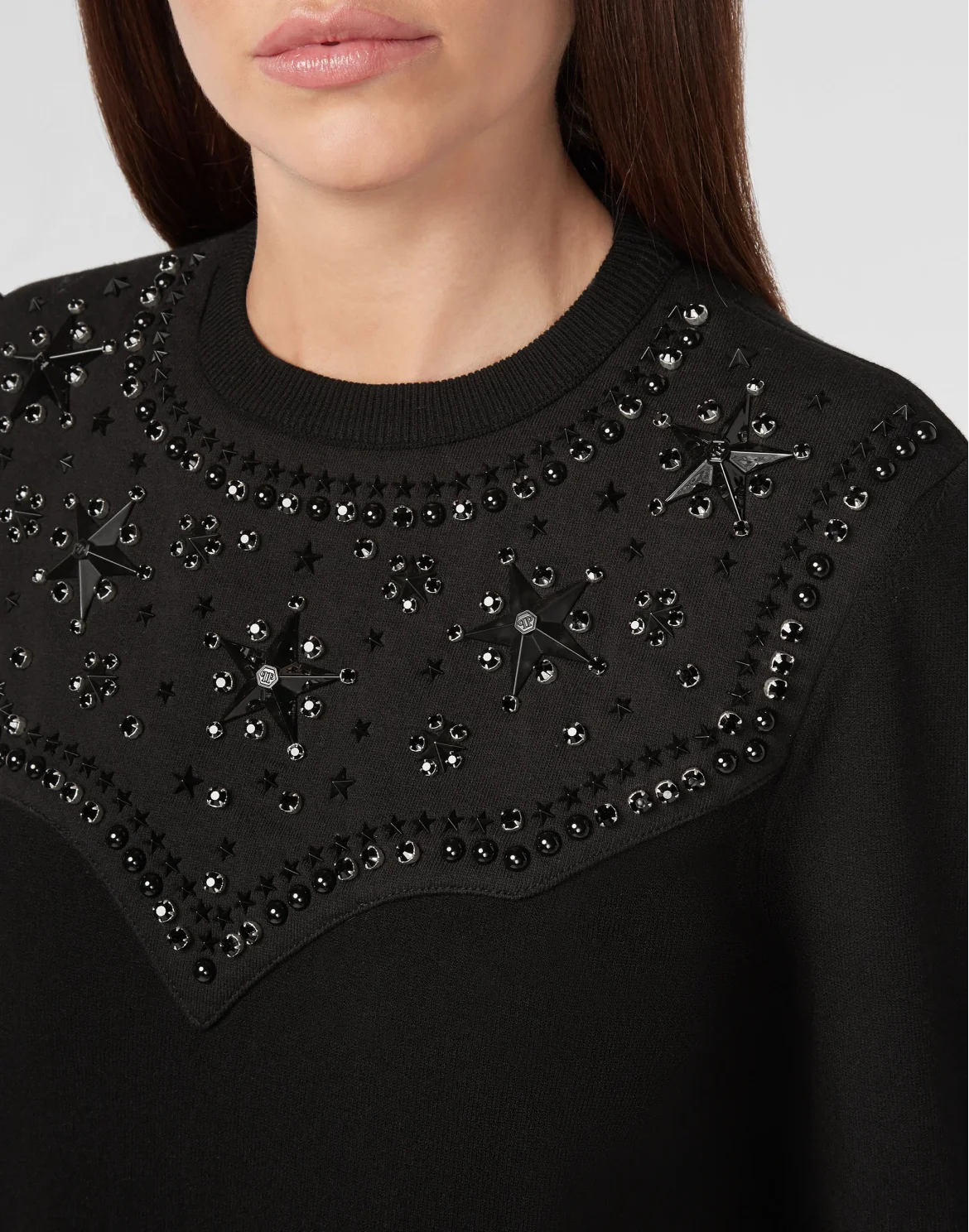 Pullover Round Neck SS Stars, цвет: Черный