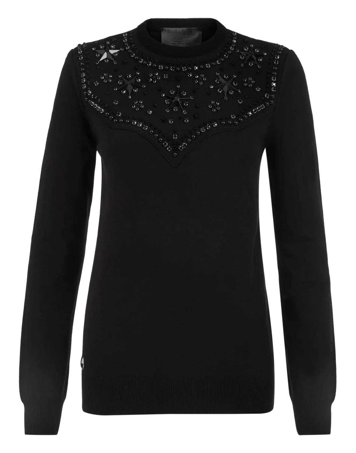 Pullover Round Neck SS Stars, цвет: Черный