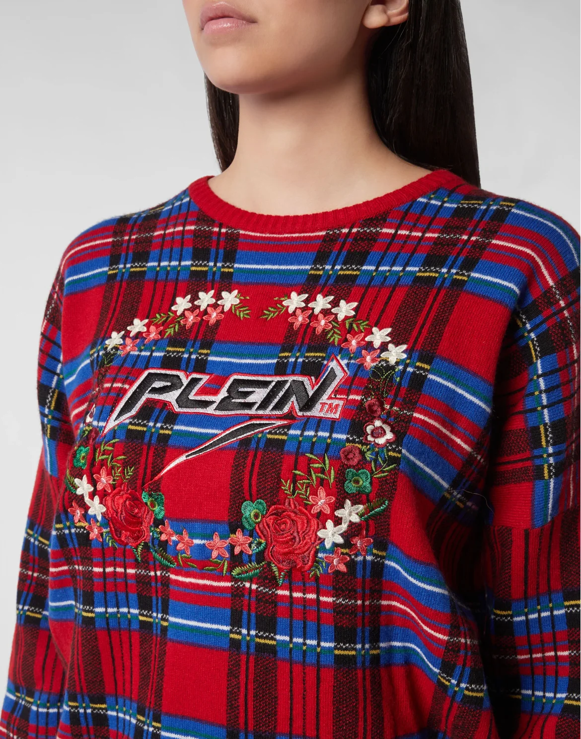 Pullover Round Neck LS Tartan, цвет: Мультиколор
