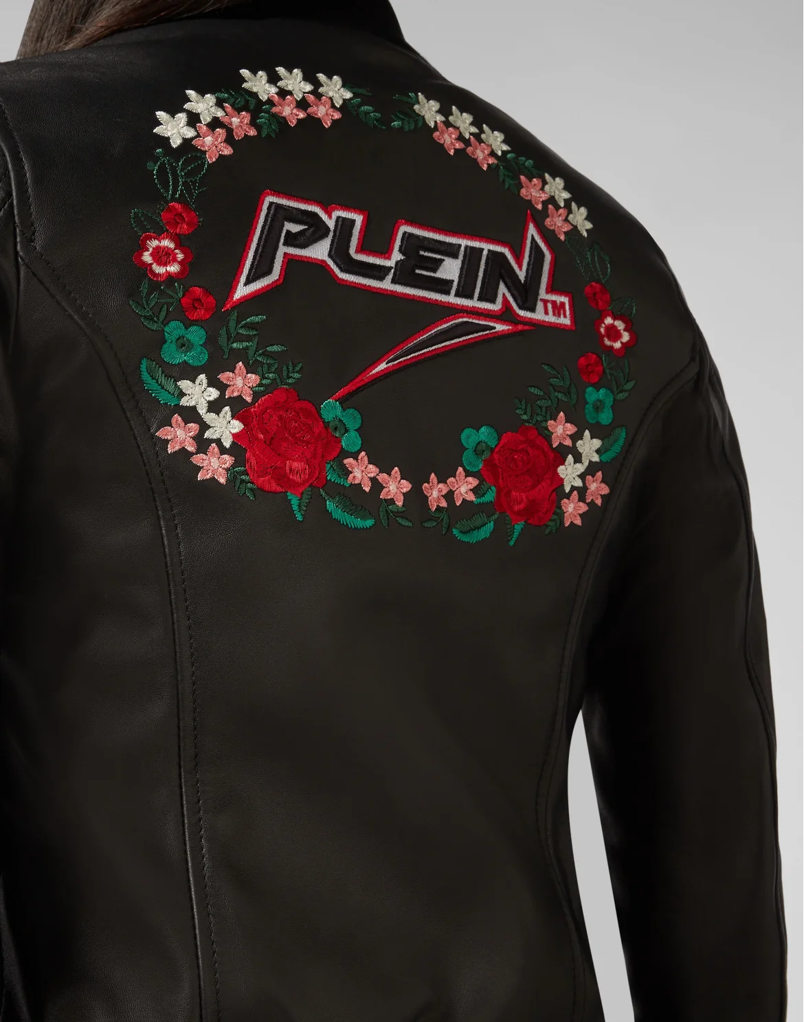 Leather Bomber Space Plein, цвет: Черный