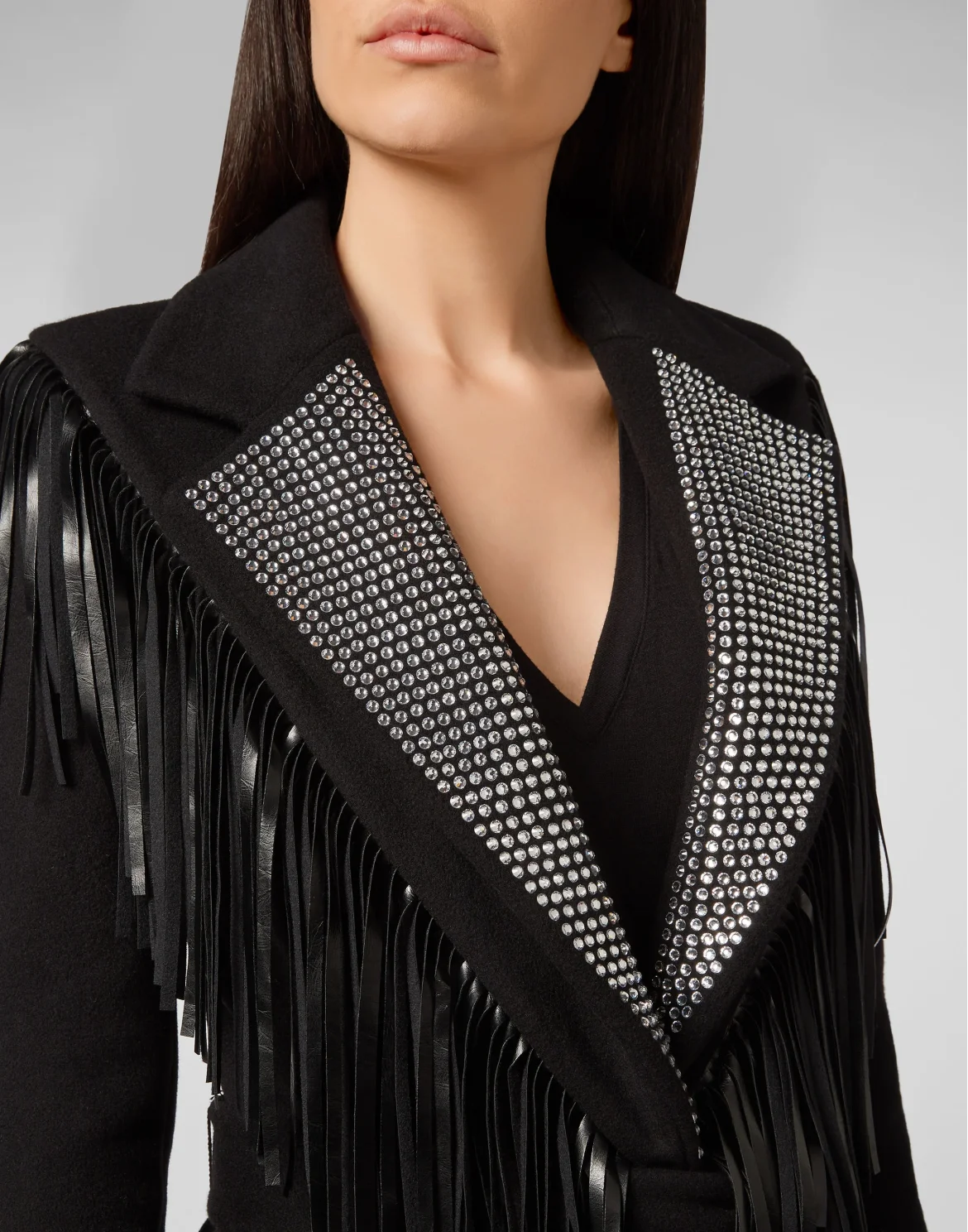 Coat Long Fringe, цвет: Черный