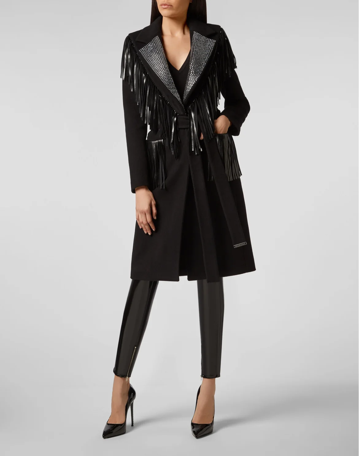 Coat Long Fringe, цвет: Черный