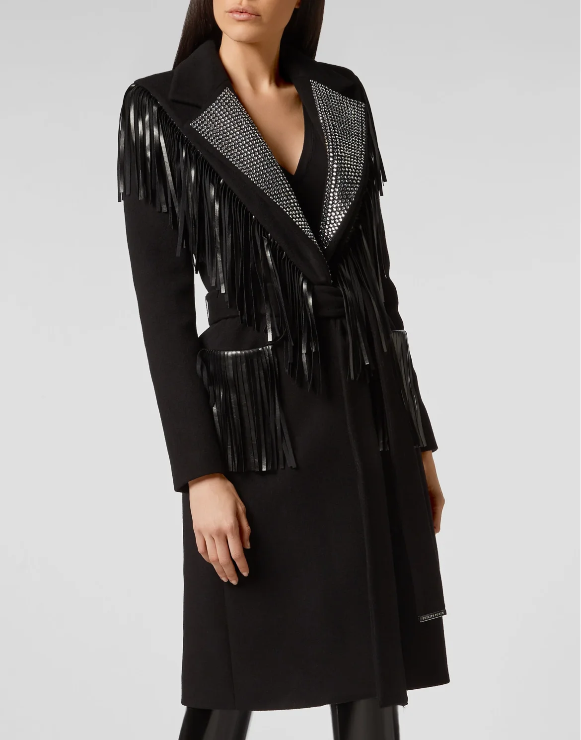 Coat Long Fringe, цвет: Черный