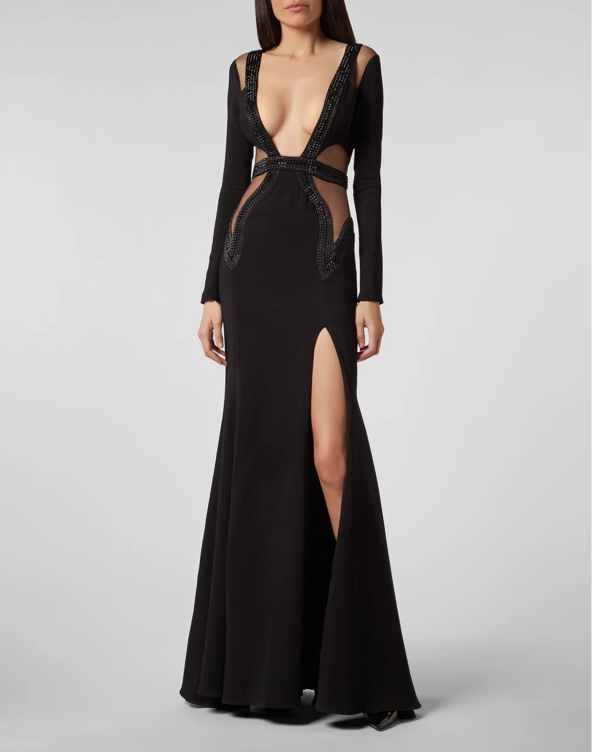Long Dress Geometric, цвет: Черный