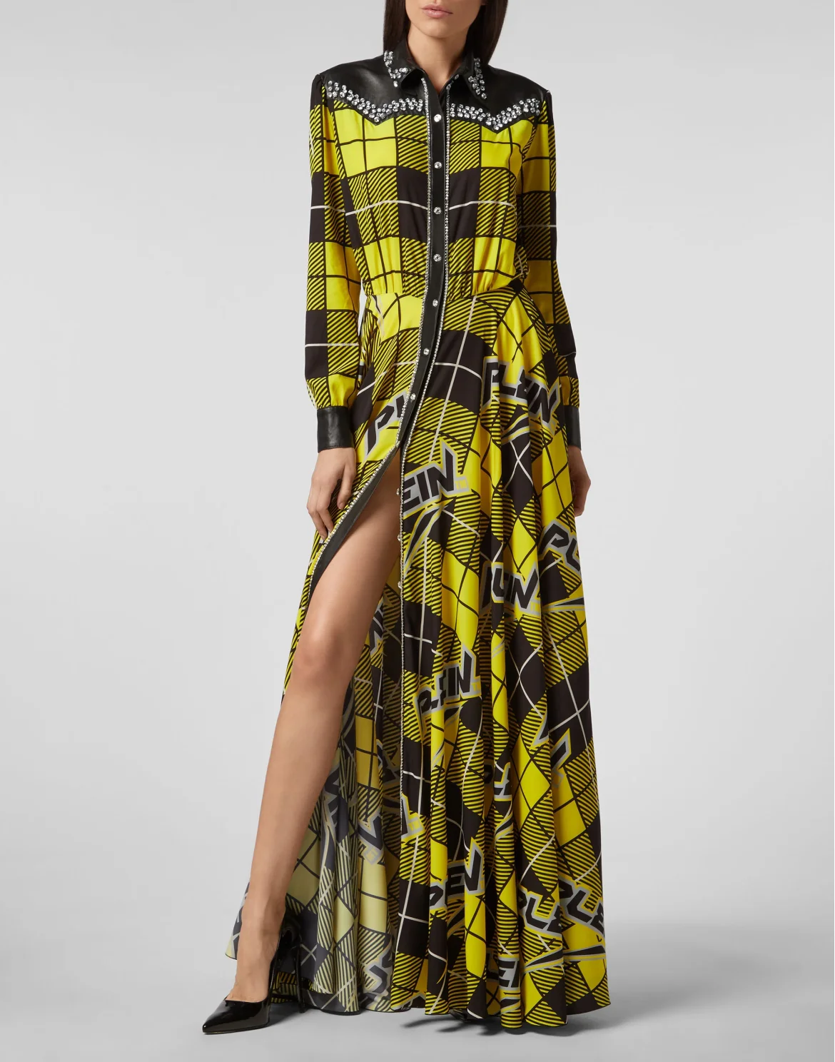 Long Dress Tartan, цвет: Черный