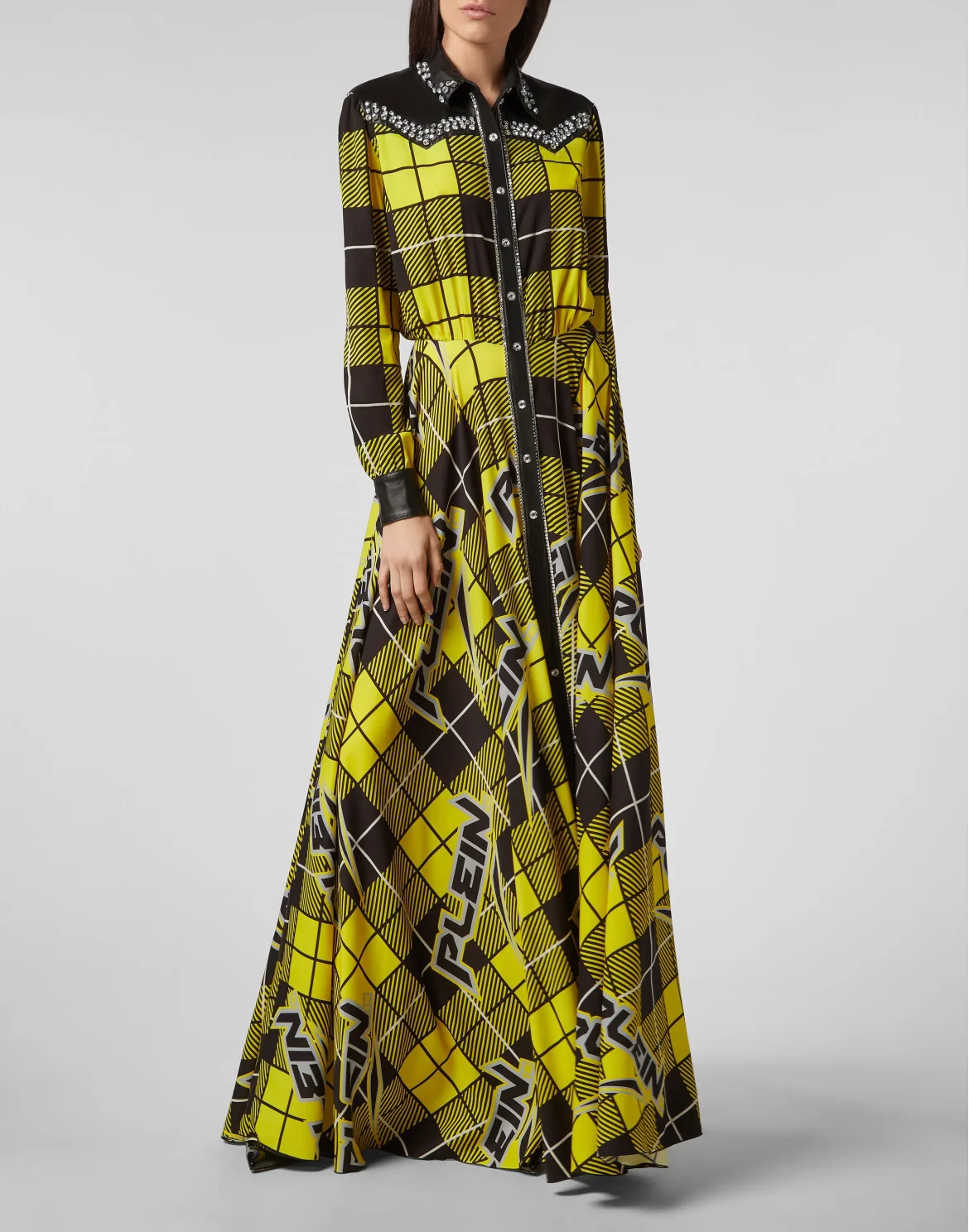 Long Dress Tartan, цвет: Черный