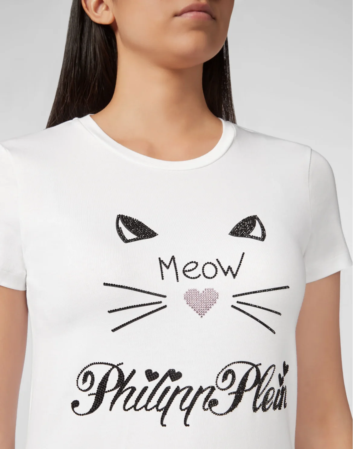 T-shirt Round Neck SS Crystal Plein, цвет: Белый