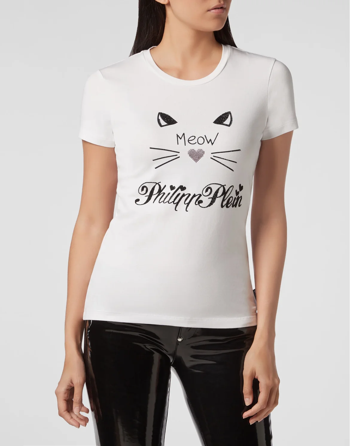 T-shirt Round Neck SS Crystal Plein, цвет: Белый