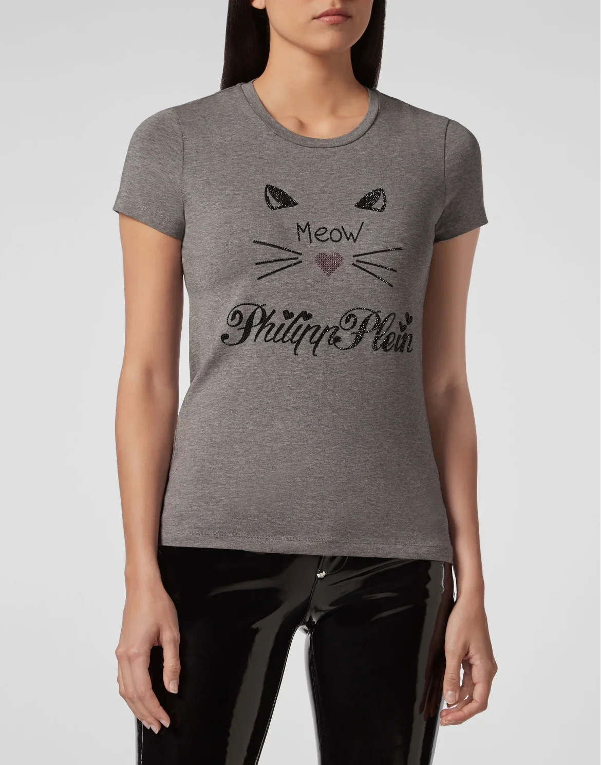 T-shirt Round Neck SS Crystal Plein, цвет: Серый