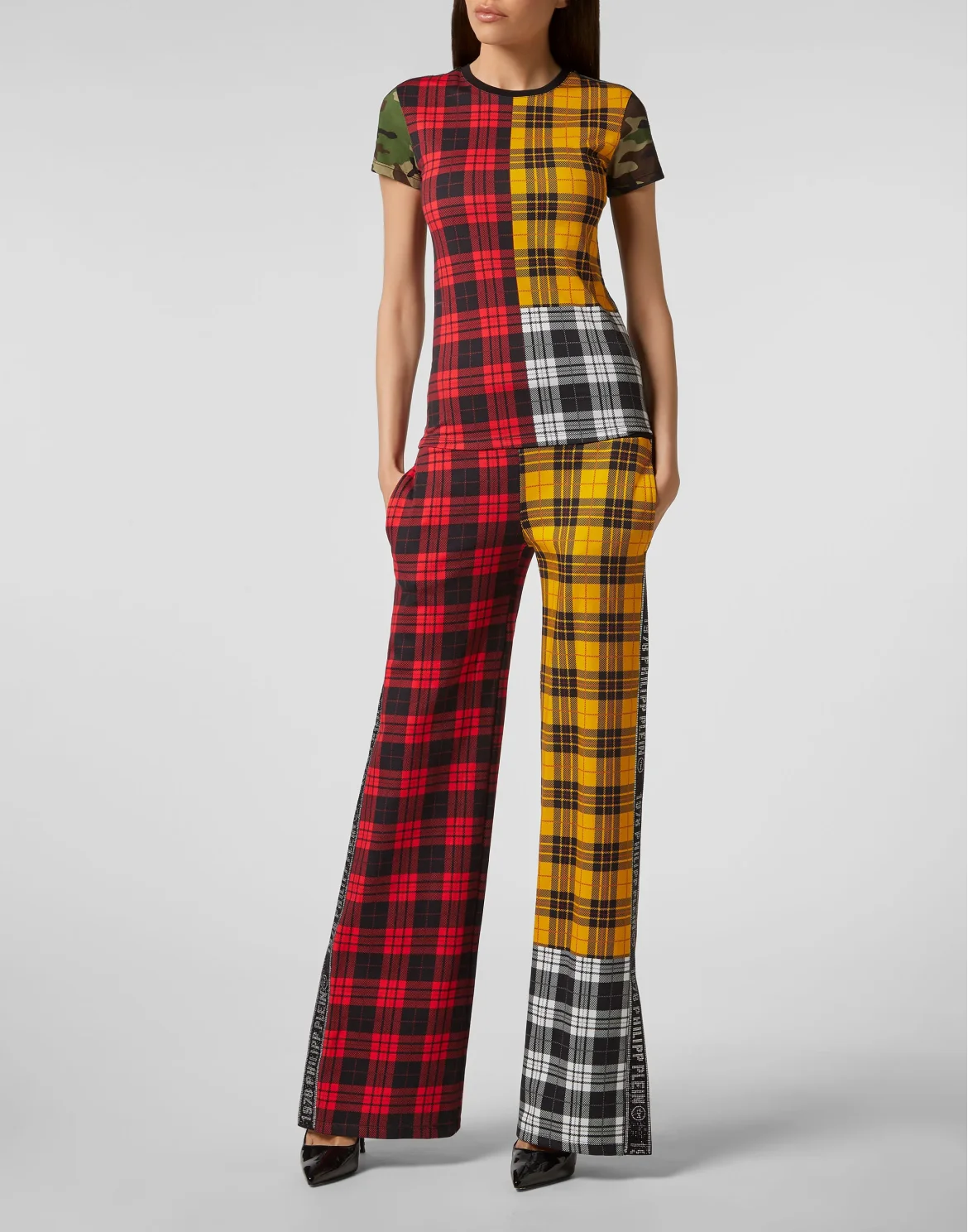 T-shirt Round Neck SS Tartan, цвет: Мультиколор