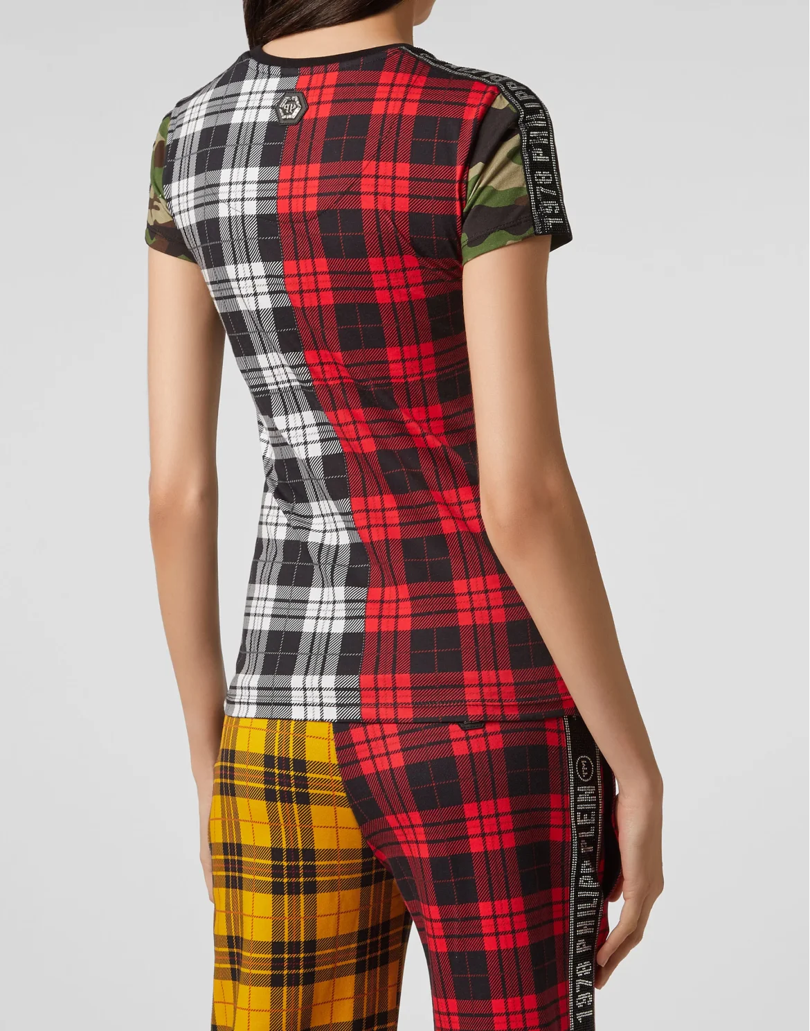 T-shirt Round Neck SS Tartan, цвет: Мультиколор