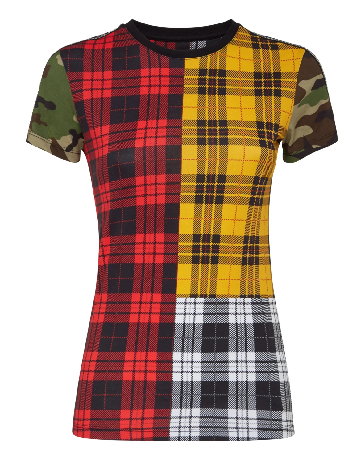 T-shirt Round Neck SS Tartan, цвет: Мультиколор