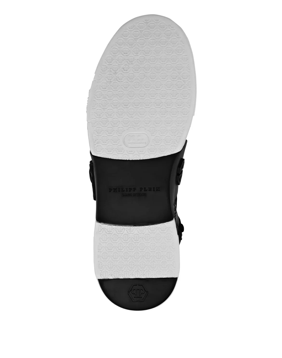 HI-TOP SNEAKERS PHANTOM KICK$ LEATHER STUD WITH STRASS SKULL, цвет: Черный