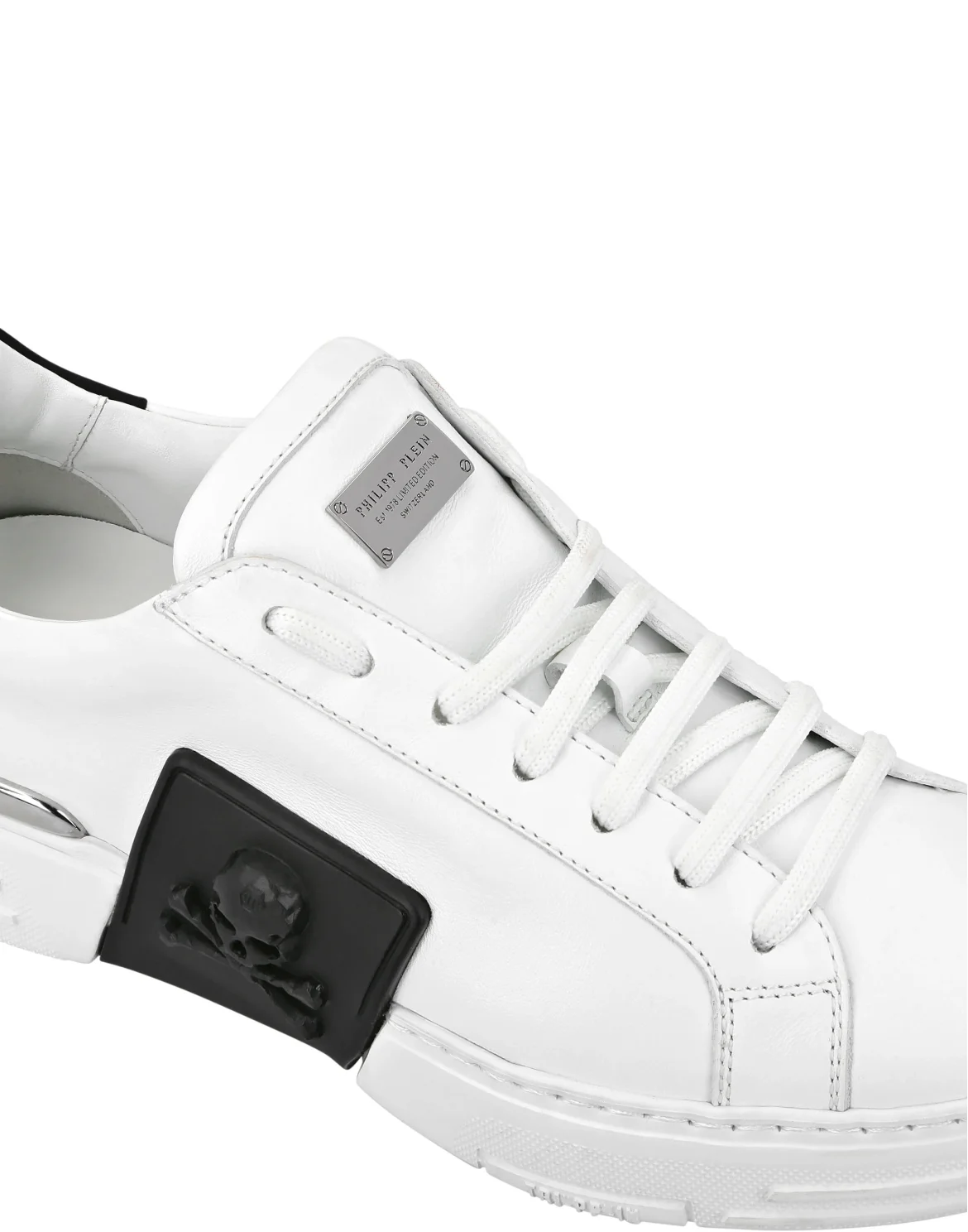 LO-TOP SNEAKERS PHANTOM KICK$ LEATHER SKULL, цвет: Белый