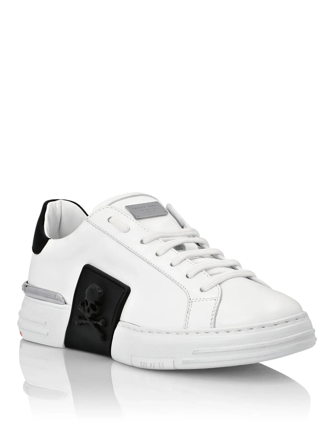 LO-TOP SNEAKERS PHANTOM KICK$ LEATHER SKULL, цвет: Белый