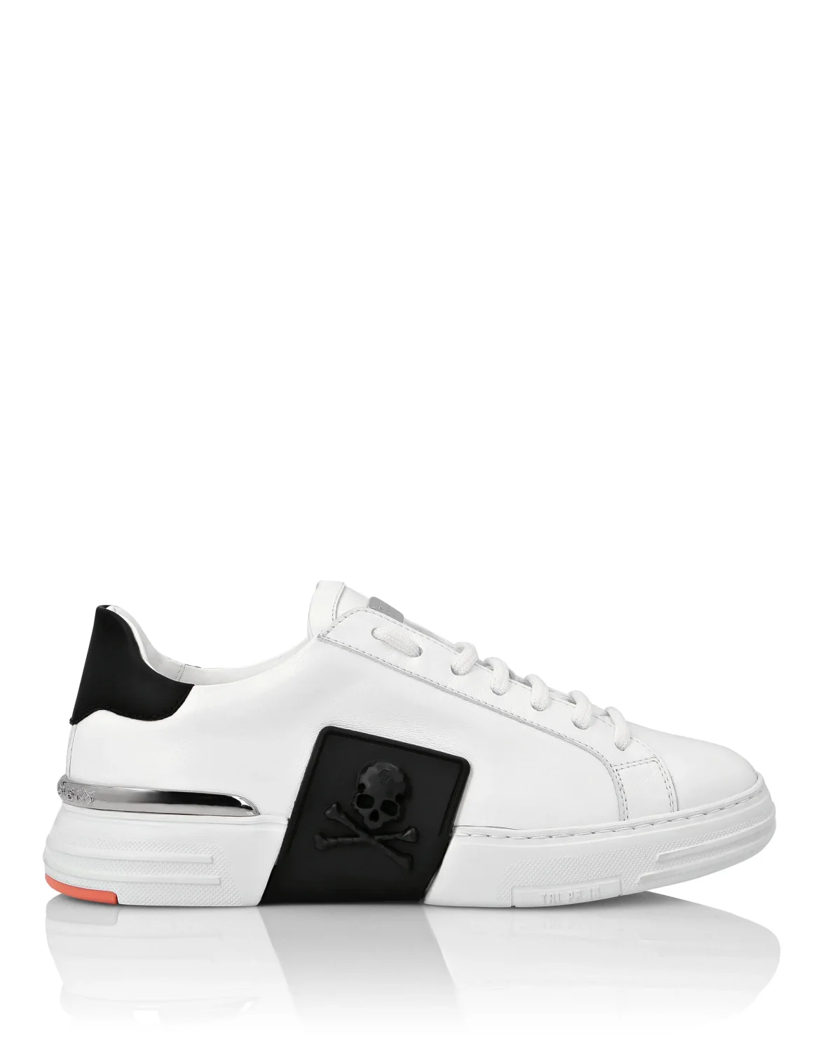 LO-TOP SNEAKERS PHANTOM KICK$ LEATHER SKULL, цвет: Белый