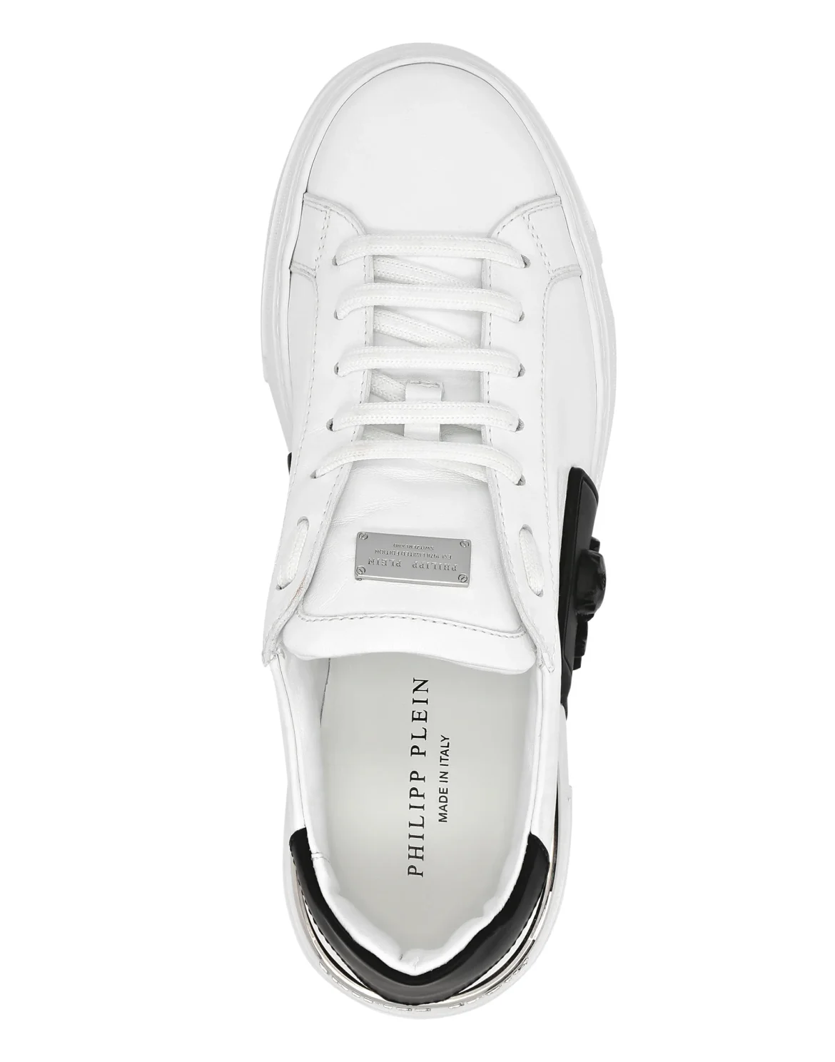 LO-TOP SNEAKERS PHANTOM KICK$ LEATHER SKULL, цвет: Белый