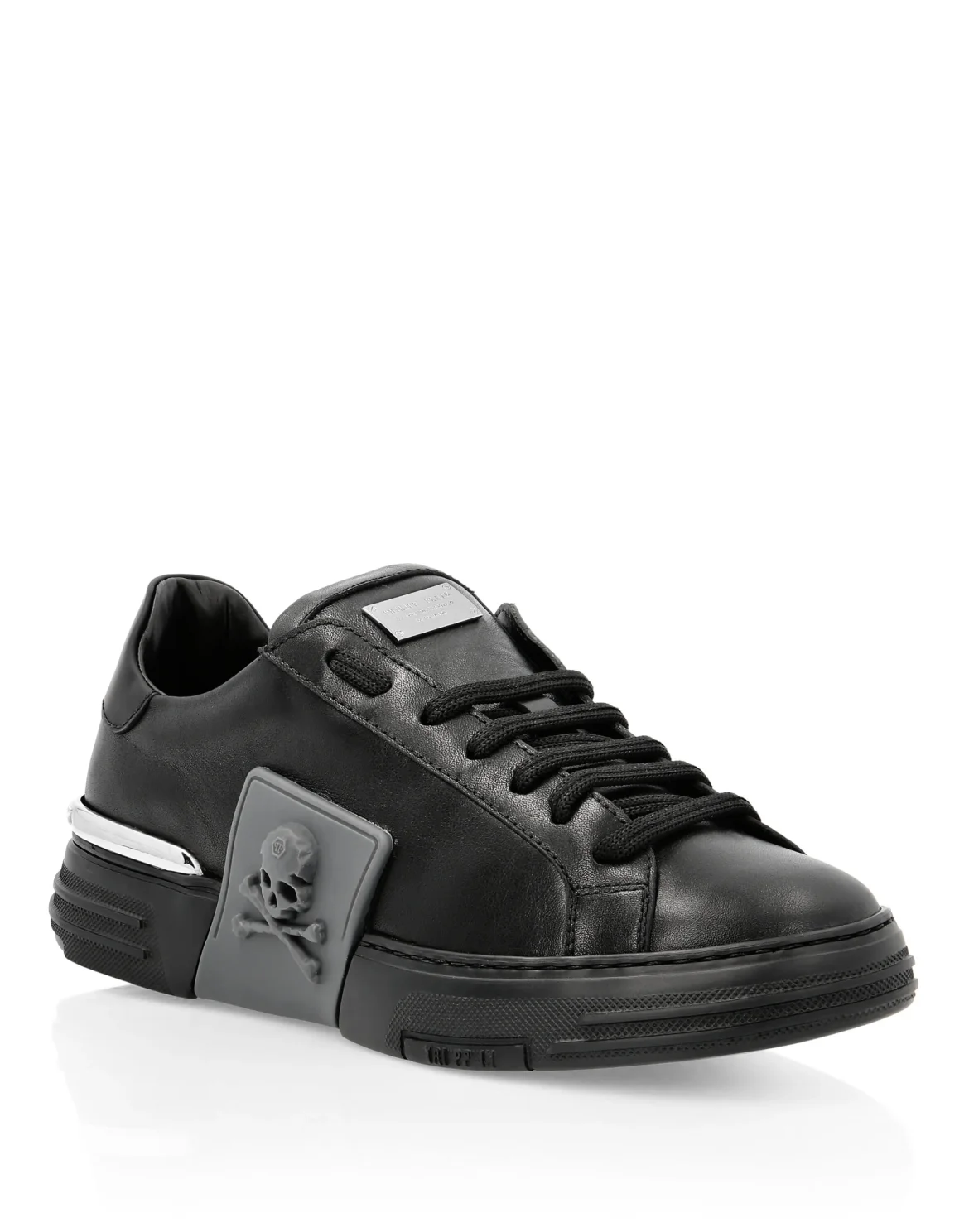 LO-TOP SNEAKERS PHANTOM KICK$ LEATHER SKULL, цвет: Черный