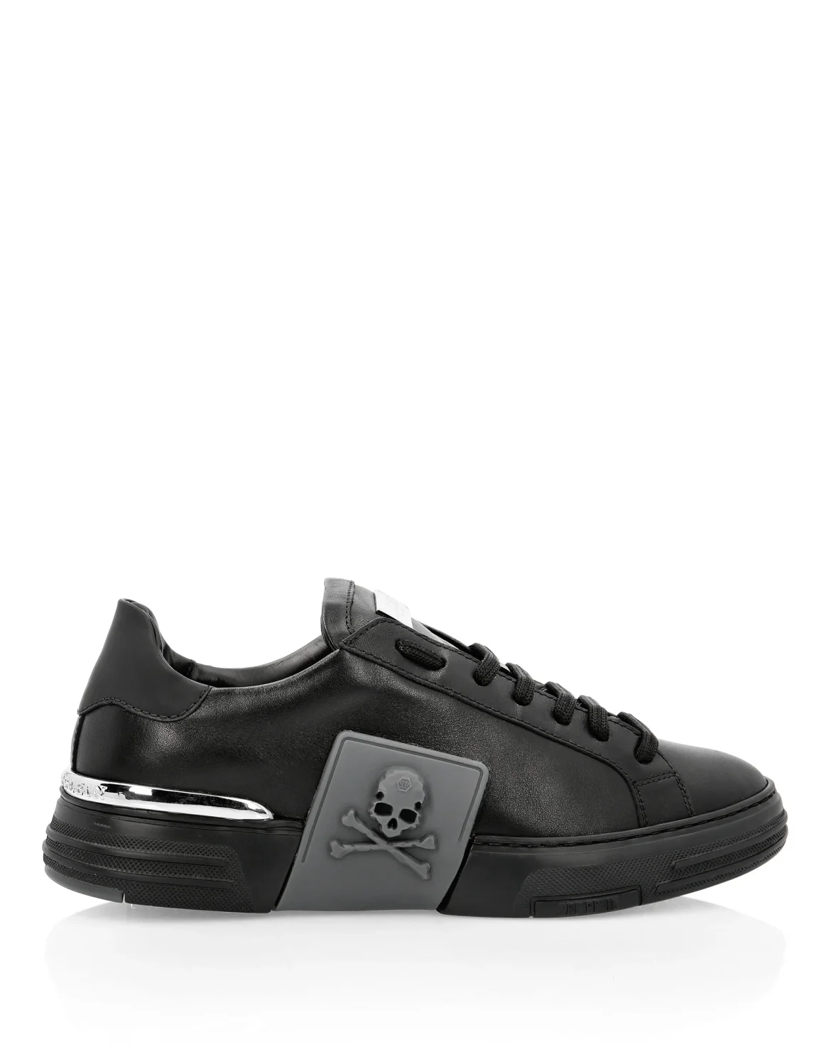 LO-TOP SNEAKERS PHANTOM KICK$ LEATHER SKULL, цвет: Черный