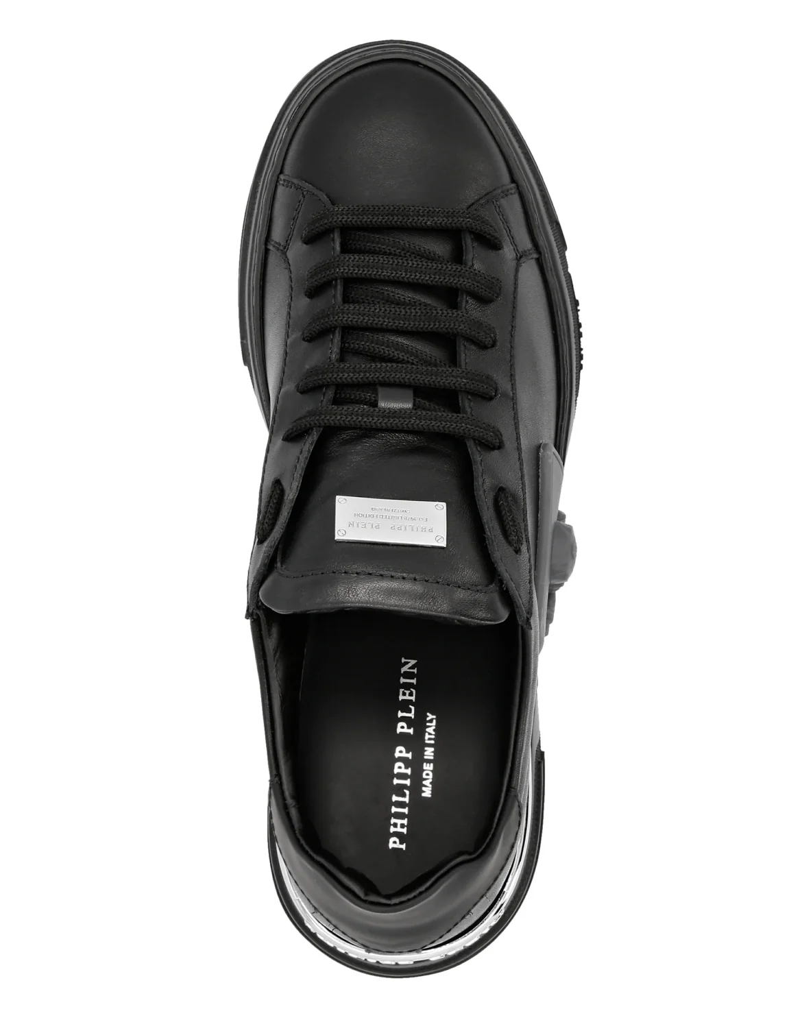 LO-TOP SNEAKERS PHANTOM KICK$ LEATHER SKULL, цвет: Черный