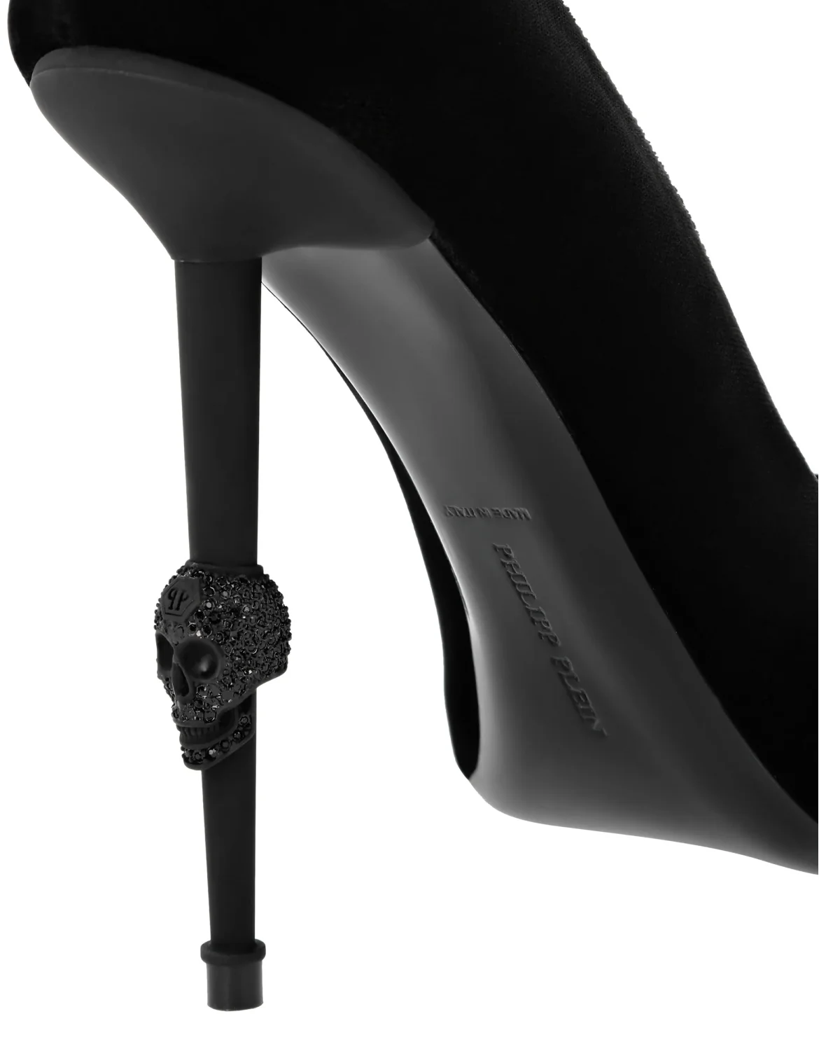 Velvet Decollete Hi-Heels Crystal, цвет: Черный