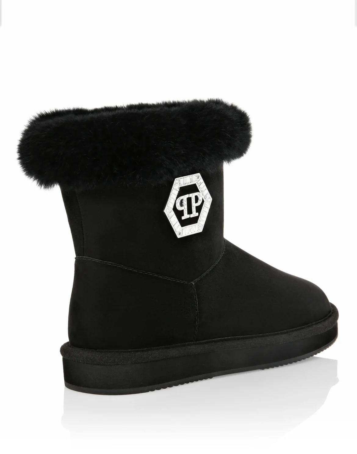 Boots Low Flat Crystal Plein, цвет: Черный