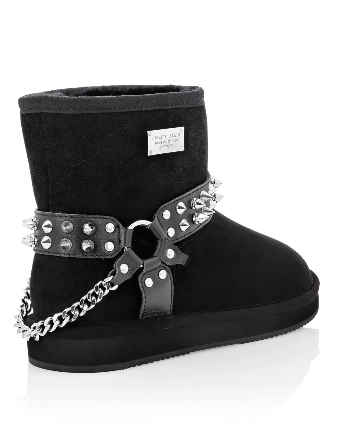 Boots Low Flat Studs, цвет: Черный