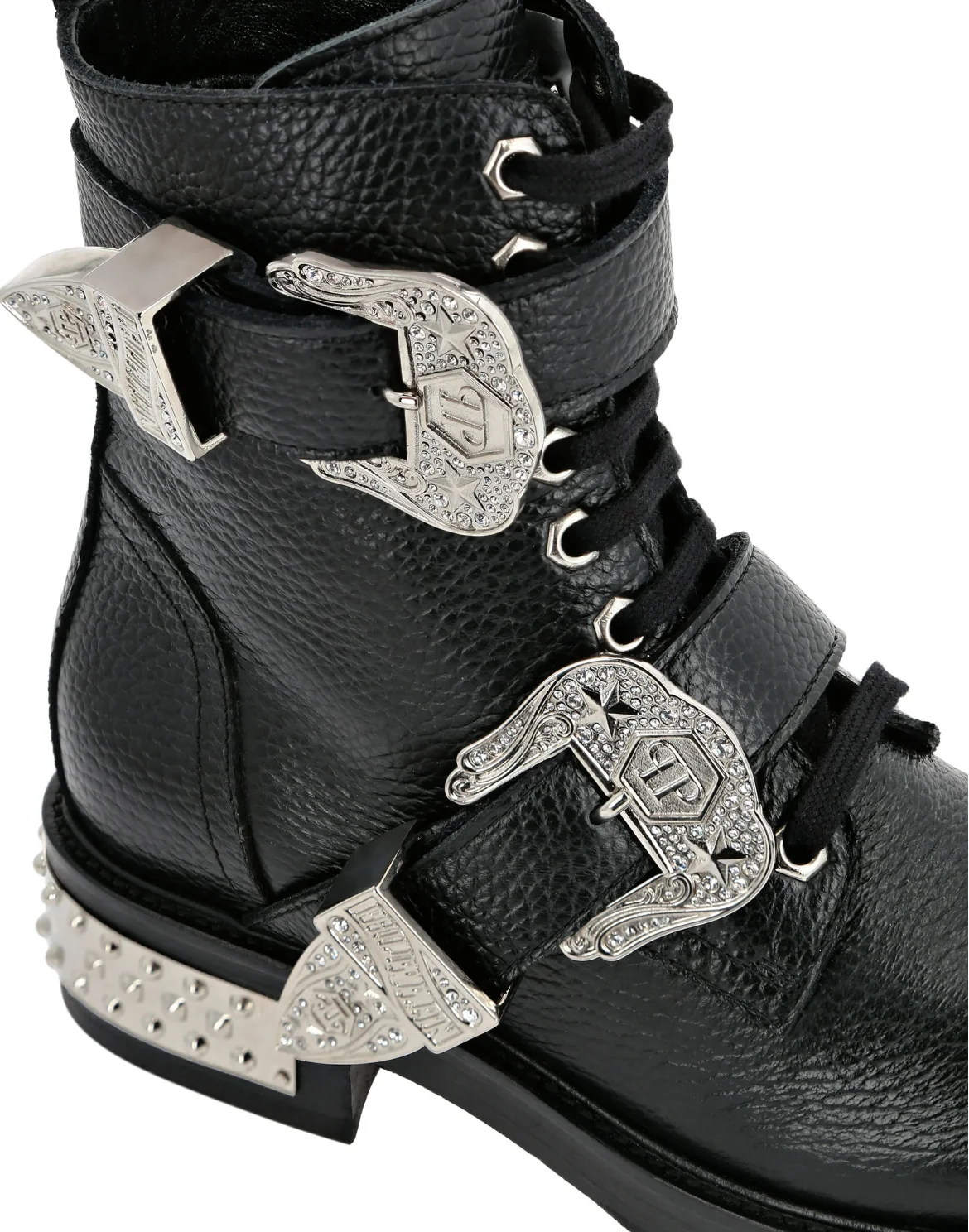 Leather Boots Low Flat Cowboy, цвет: Черный