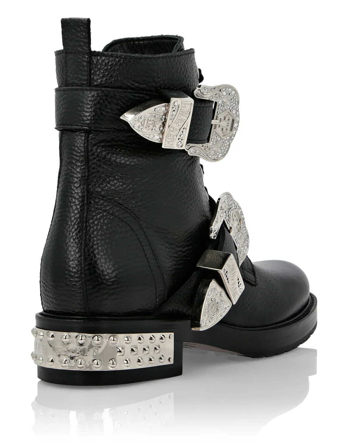 Leather Boots Low Flat Cowboy, цвет: Черный