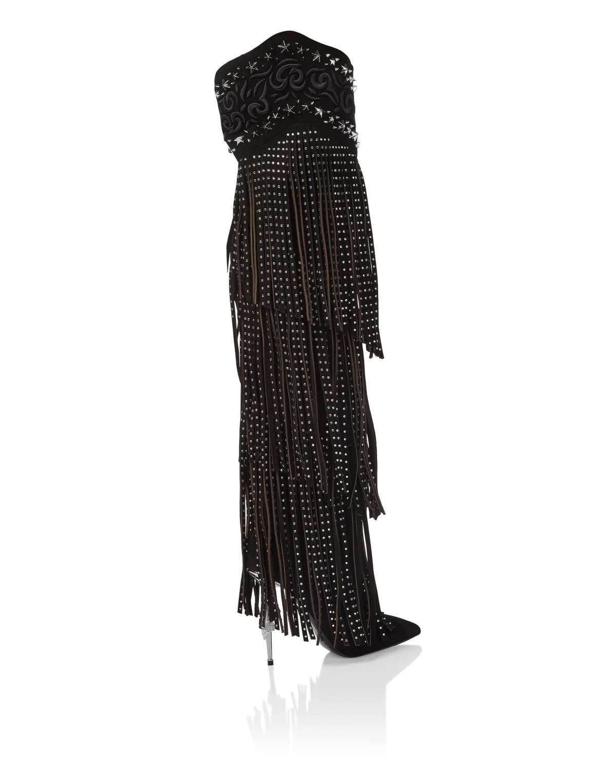 Boots High Heels High Fringe, цвет: Черный