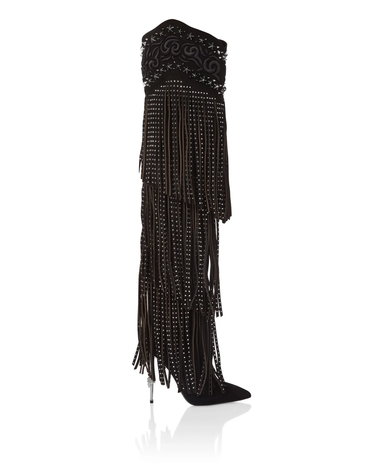 Boots High Heels High Fringe, цвет: Черный