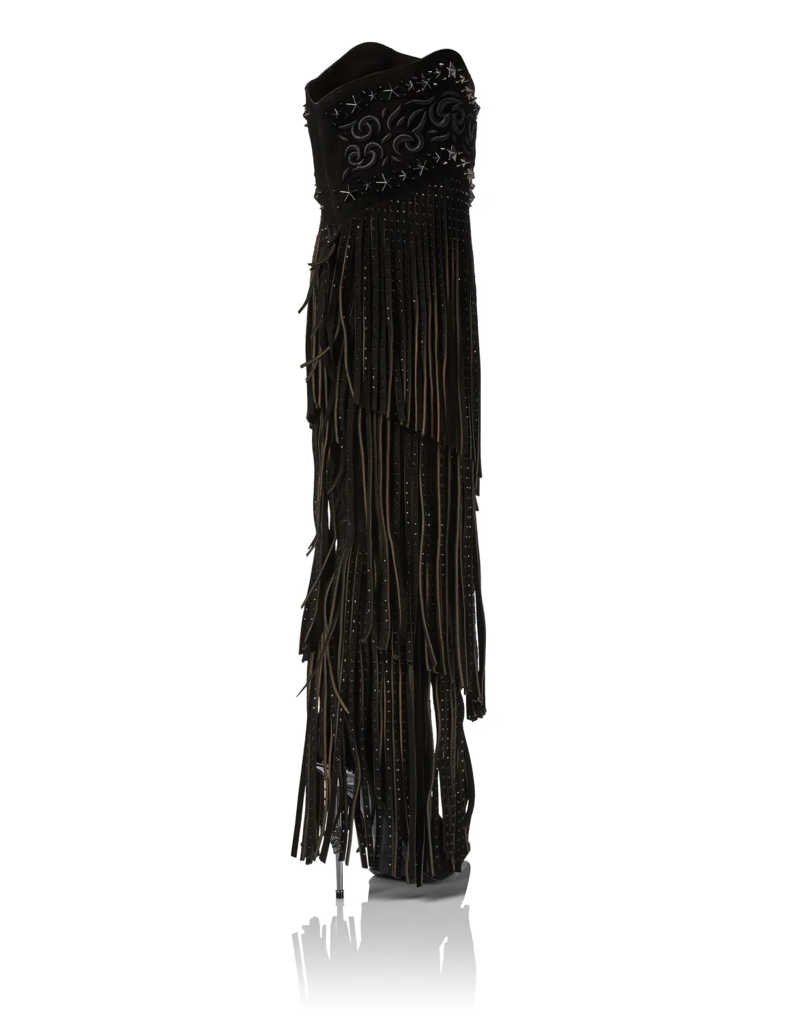 Boots High Heels High Fringe, цвет: Черный