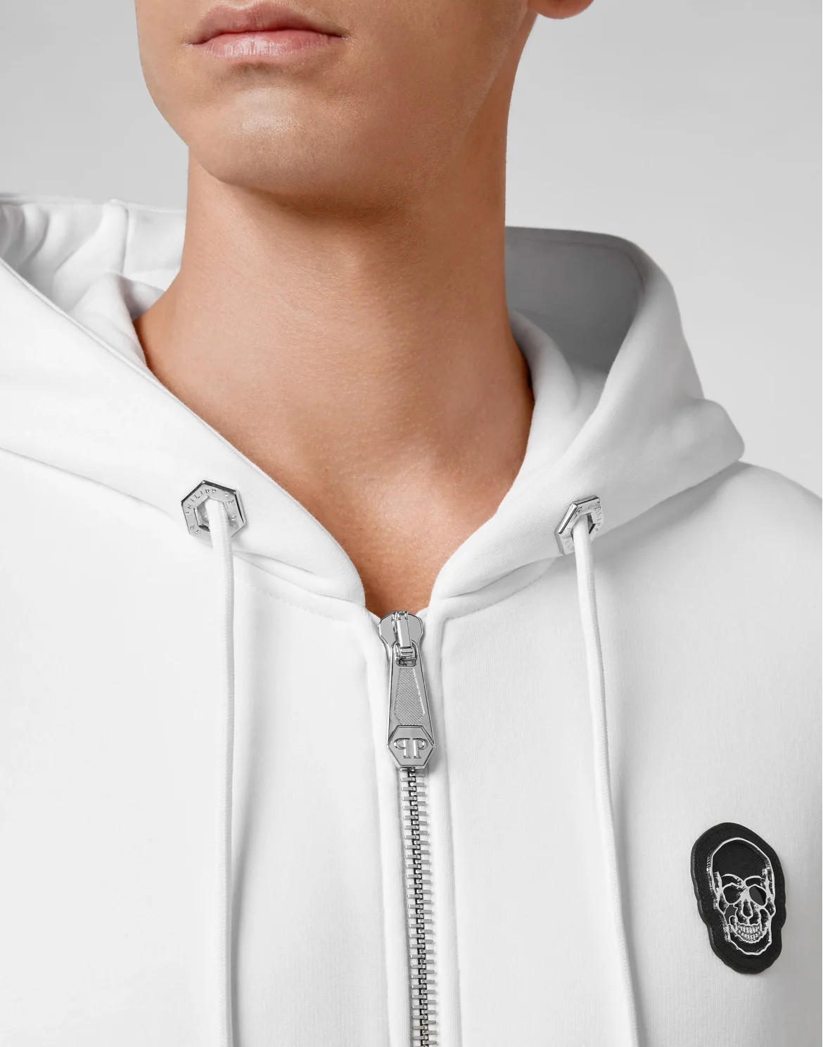 Hoodie Sweatjacket Skull, цвет: Белый