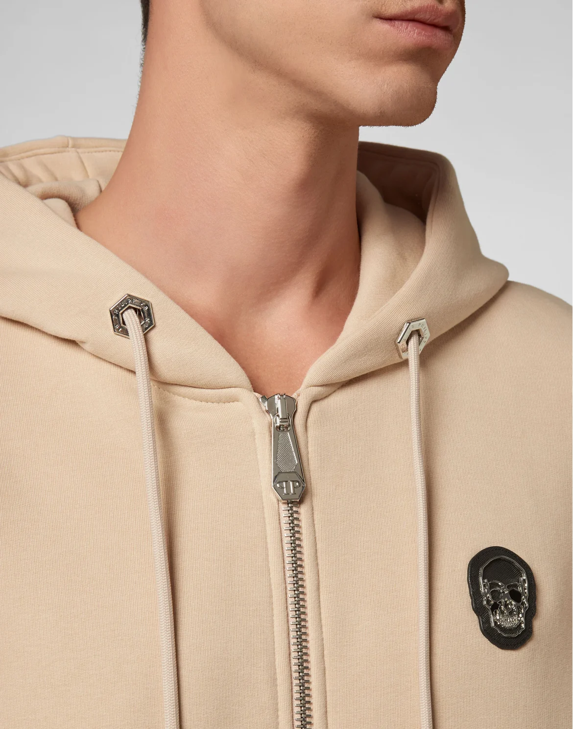 Hoodie Sweatjacket Skull, цвет: Бежевый