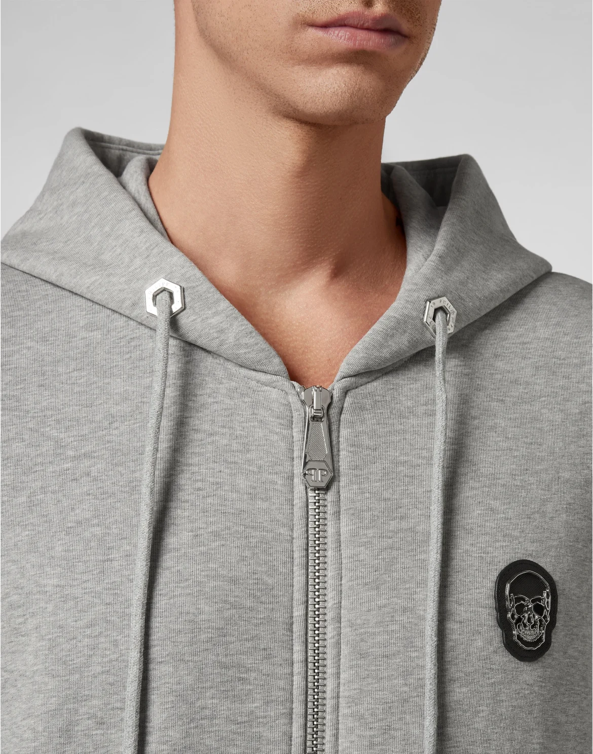 Hoodie Sweatjacket Skull, цвет: Серый