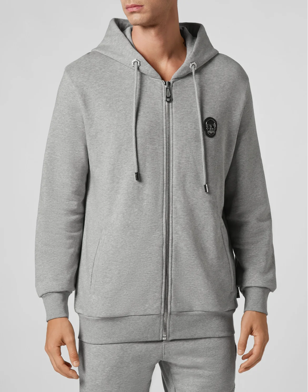 Hoodie Sweatjacket Skull, цвет: Серый