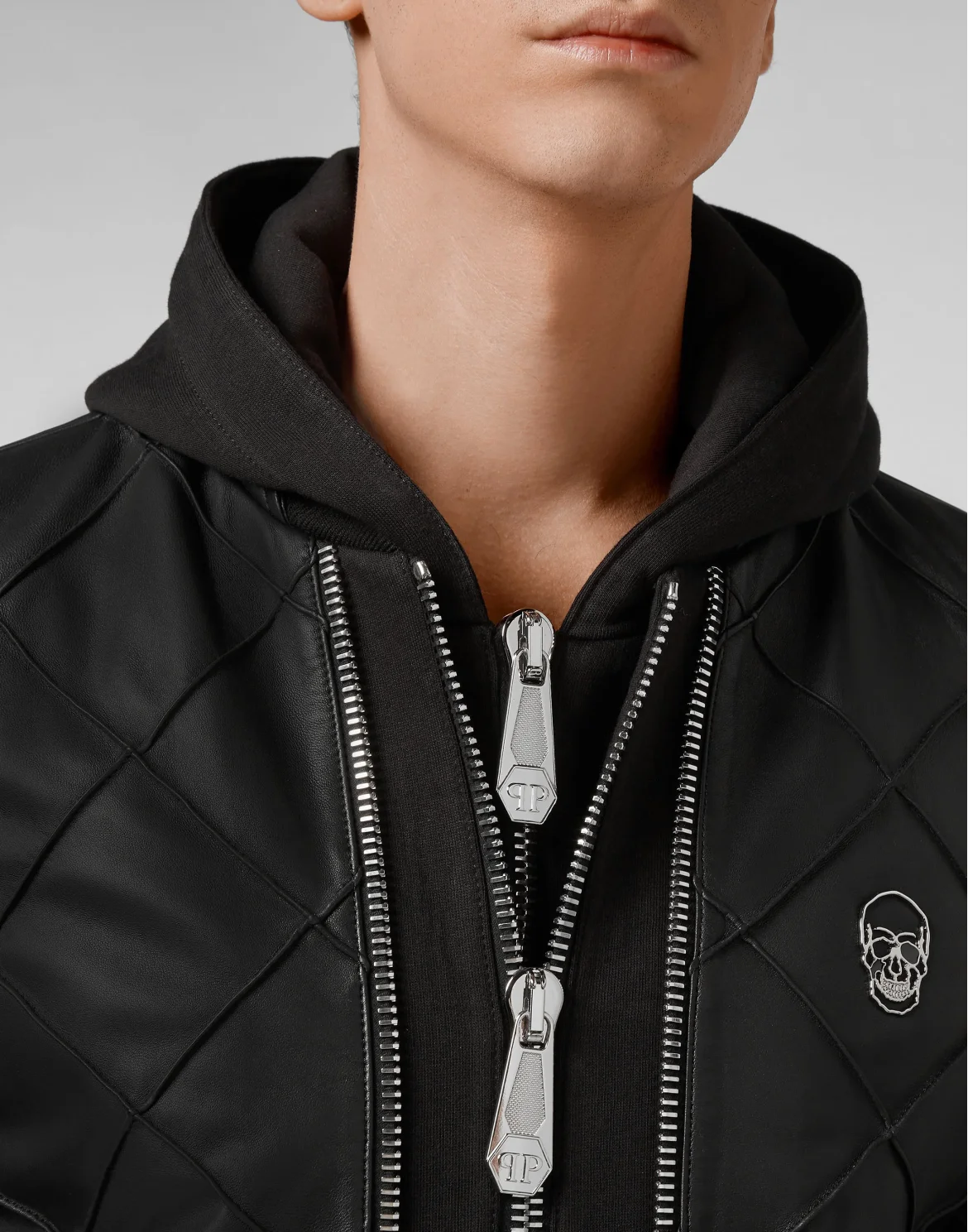Leather Bomber Philipp Plein TM, цвет: Черный