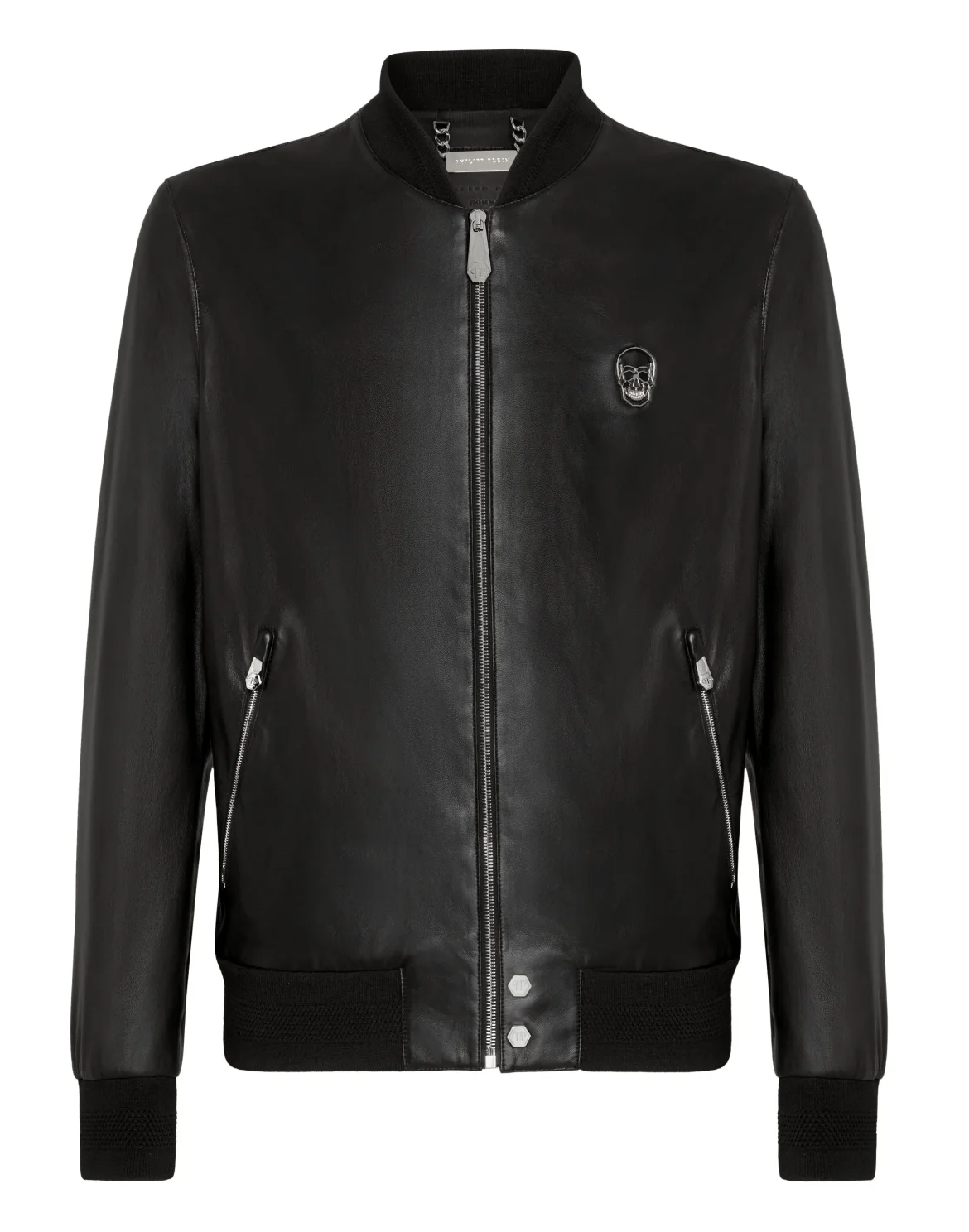 Leather Bomber Skull, цвет: Черный