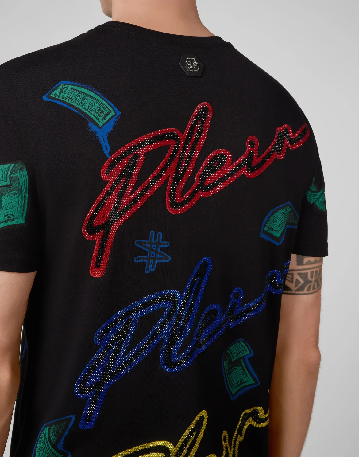 T-shirt Round Neck SS Dollar, цвет: Черный