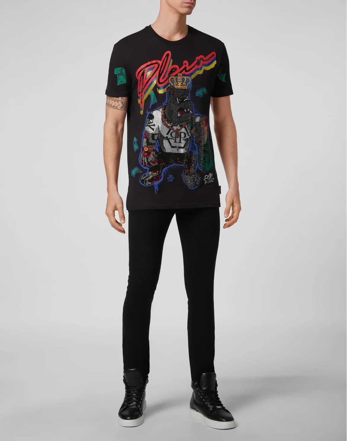 T-shirt Round Neck SS Dollar, цвет: Черный