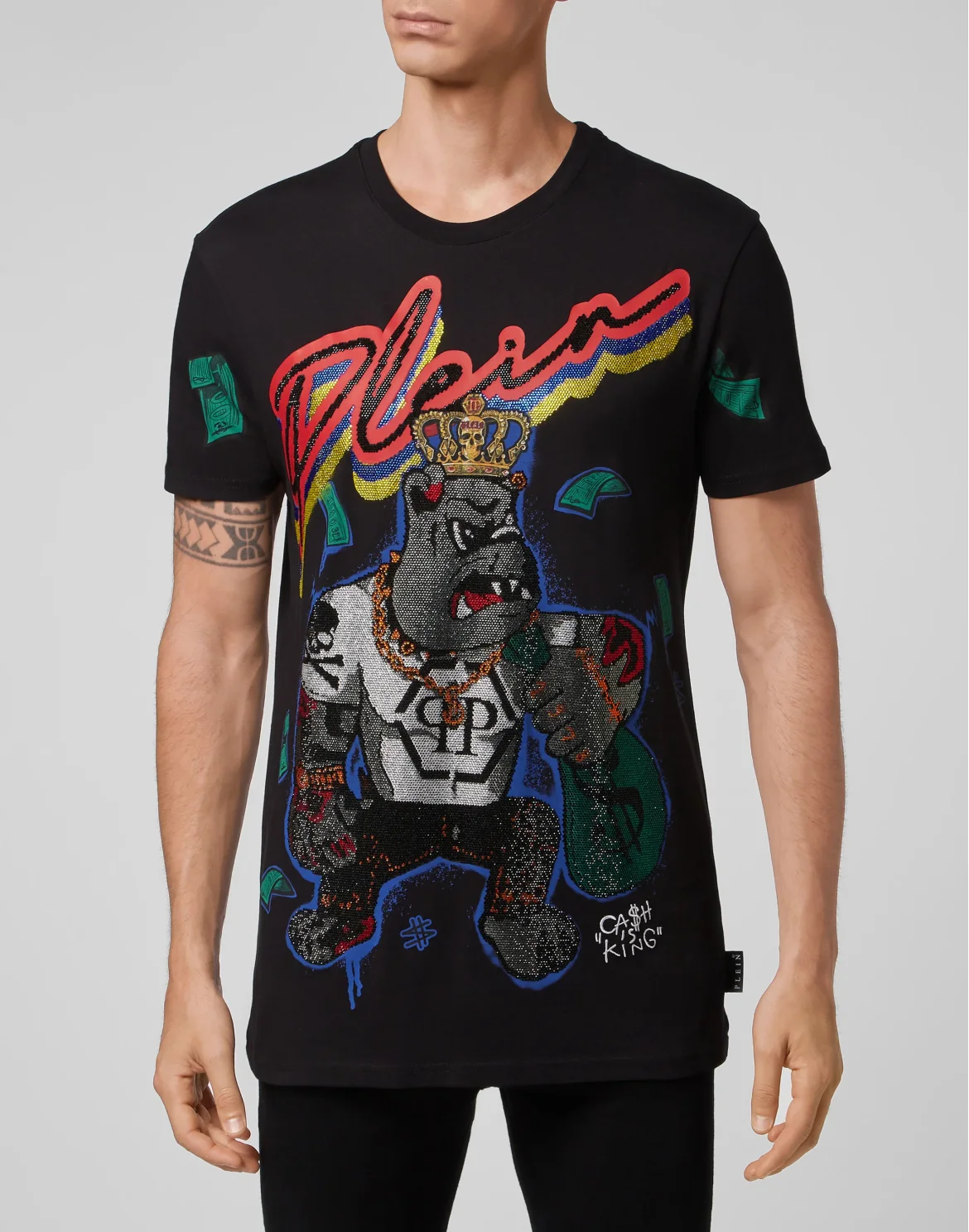 T-shirt Round Neck SS Dollar, цвет: Черный