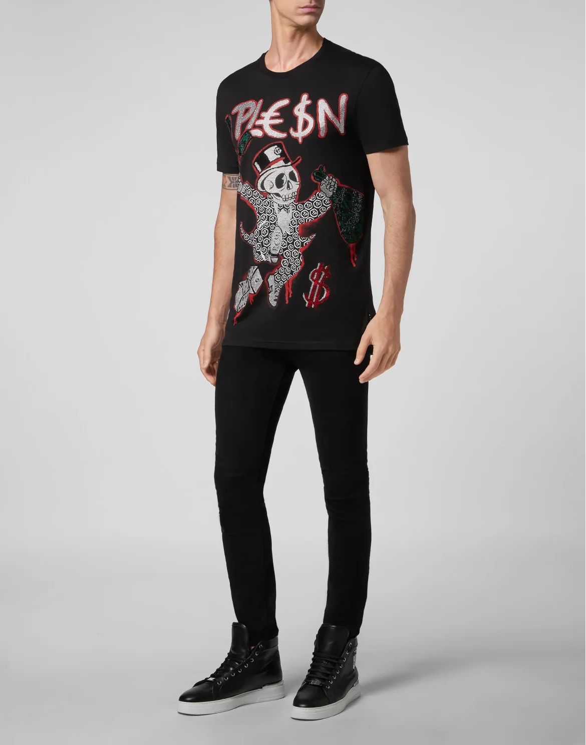 T-shirt Round Neck SS Dollar, цвет: Черный