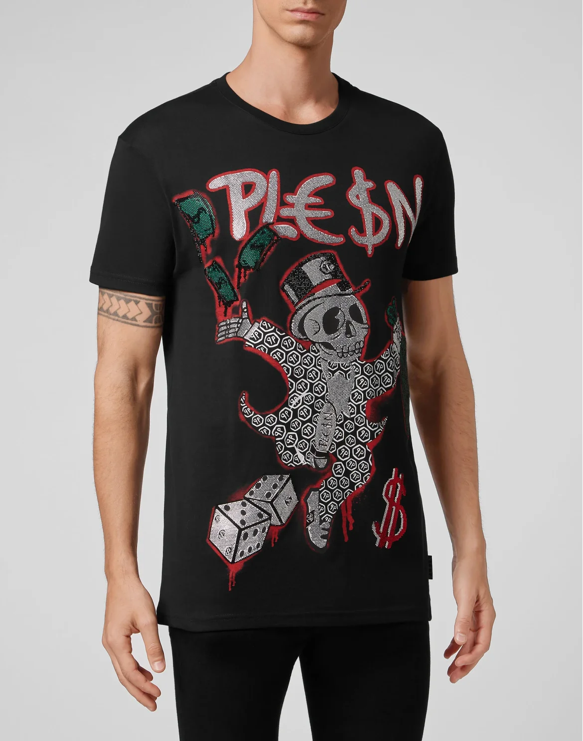 T-shirt Round Neck SS Dollar, цвет: Черный