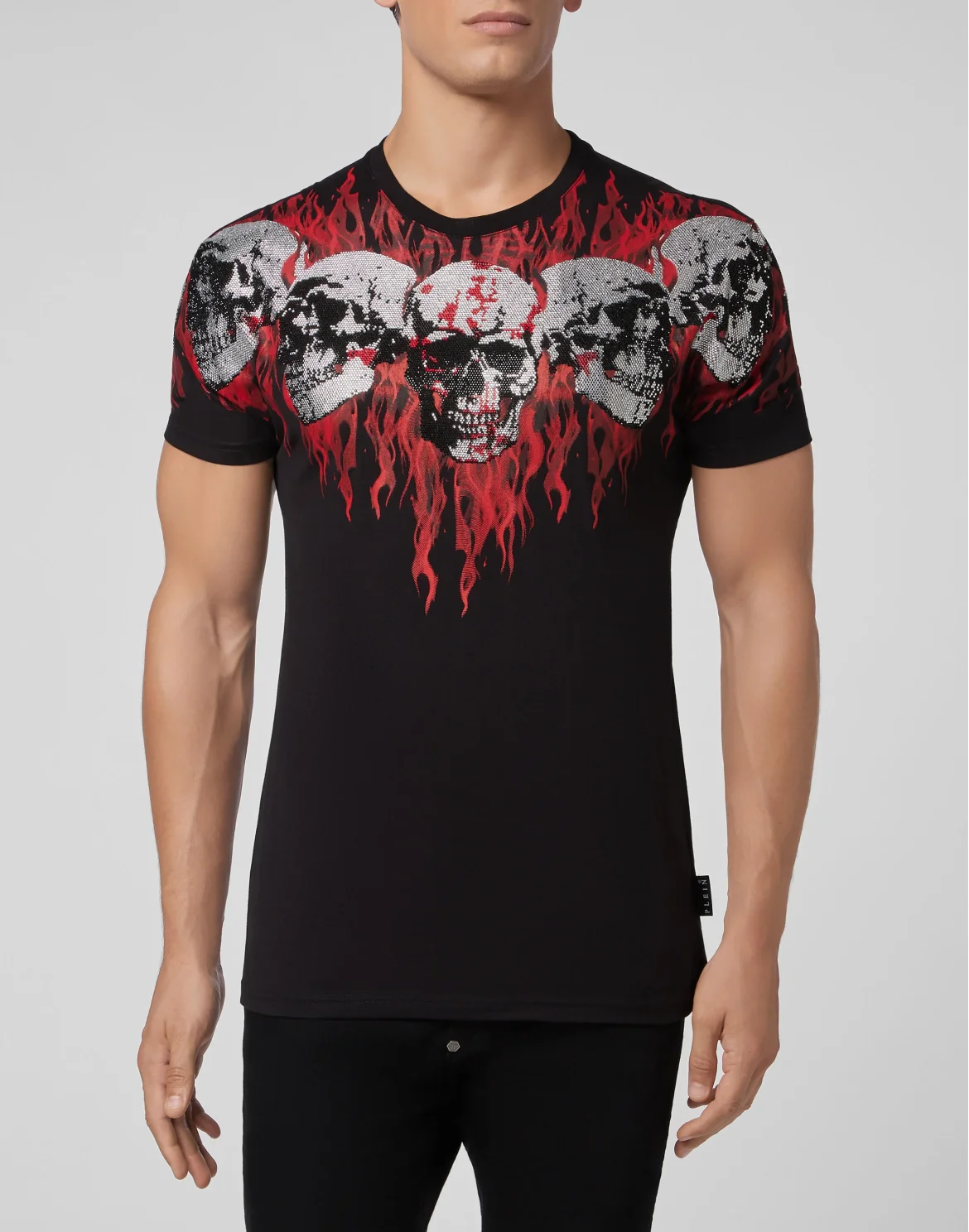 T-shirt Round Neck SS Skull on fire, цвет: Черный
