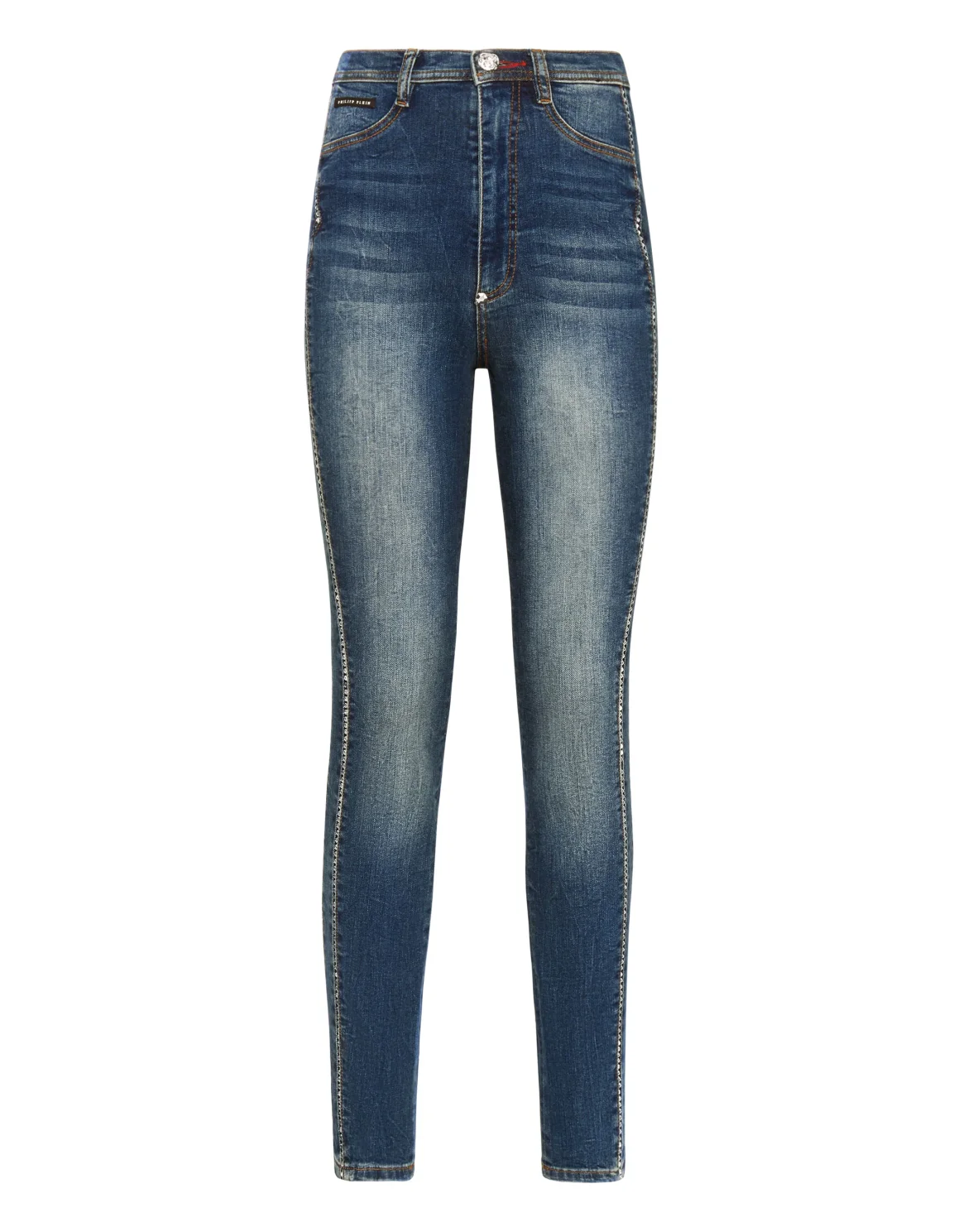 Super High Waist Jegging Rock logo Crystal, цвет: Синий